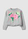 Grey cotton-blend sweatshirt for girls, regular fit with flowers_3