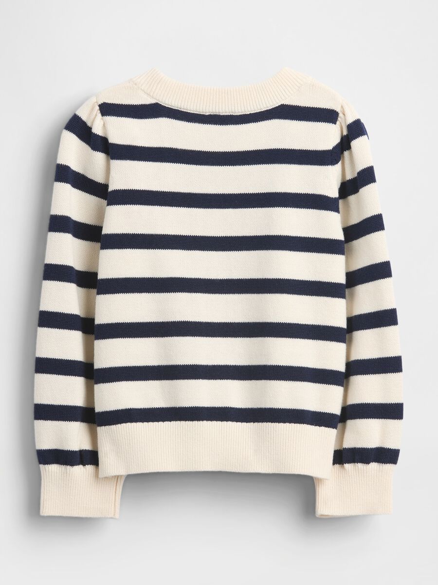 White and blue striped jumper with pink heart_1