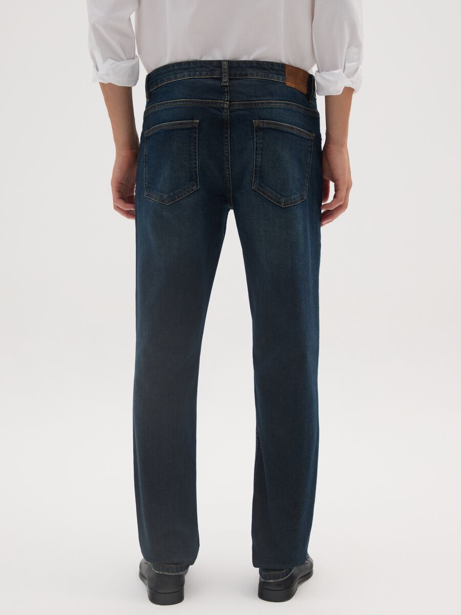Jeans denim in cotone blu slim fit_2