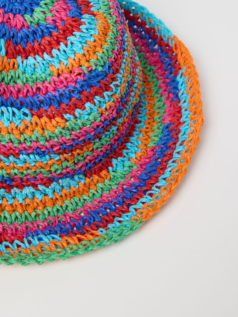 Raffia hat with stripes_1