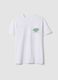 T-shirt bianca in puro cotone con stampa regular fit_4