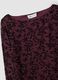 T-shirt viola in tessuto elasticizzato con motivo floreale floccato_1