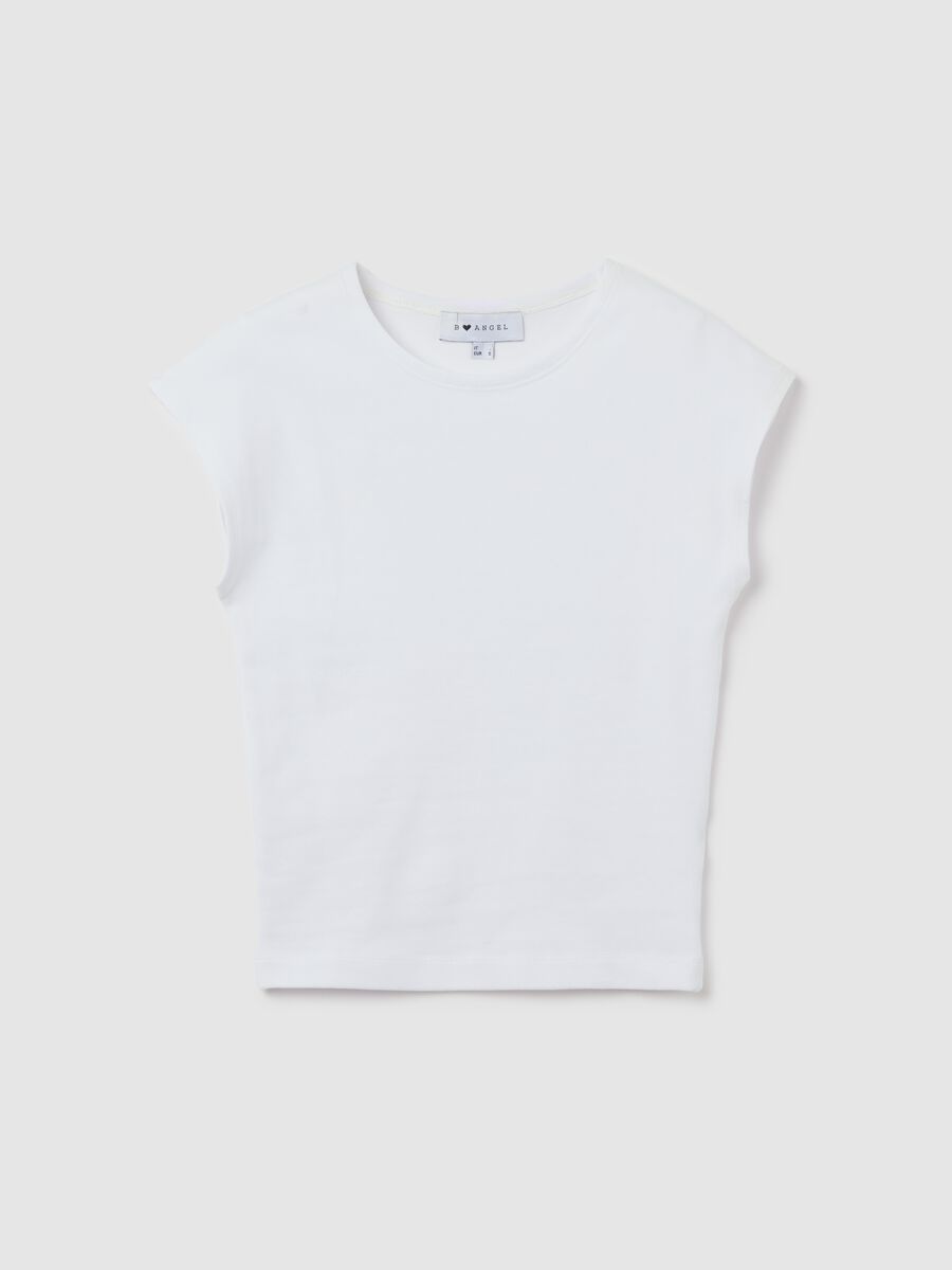Women’s slim-fit tank top in white stretch cotton_4
