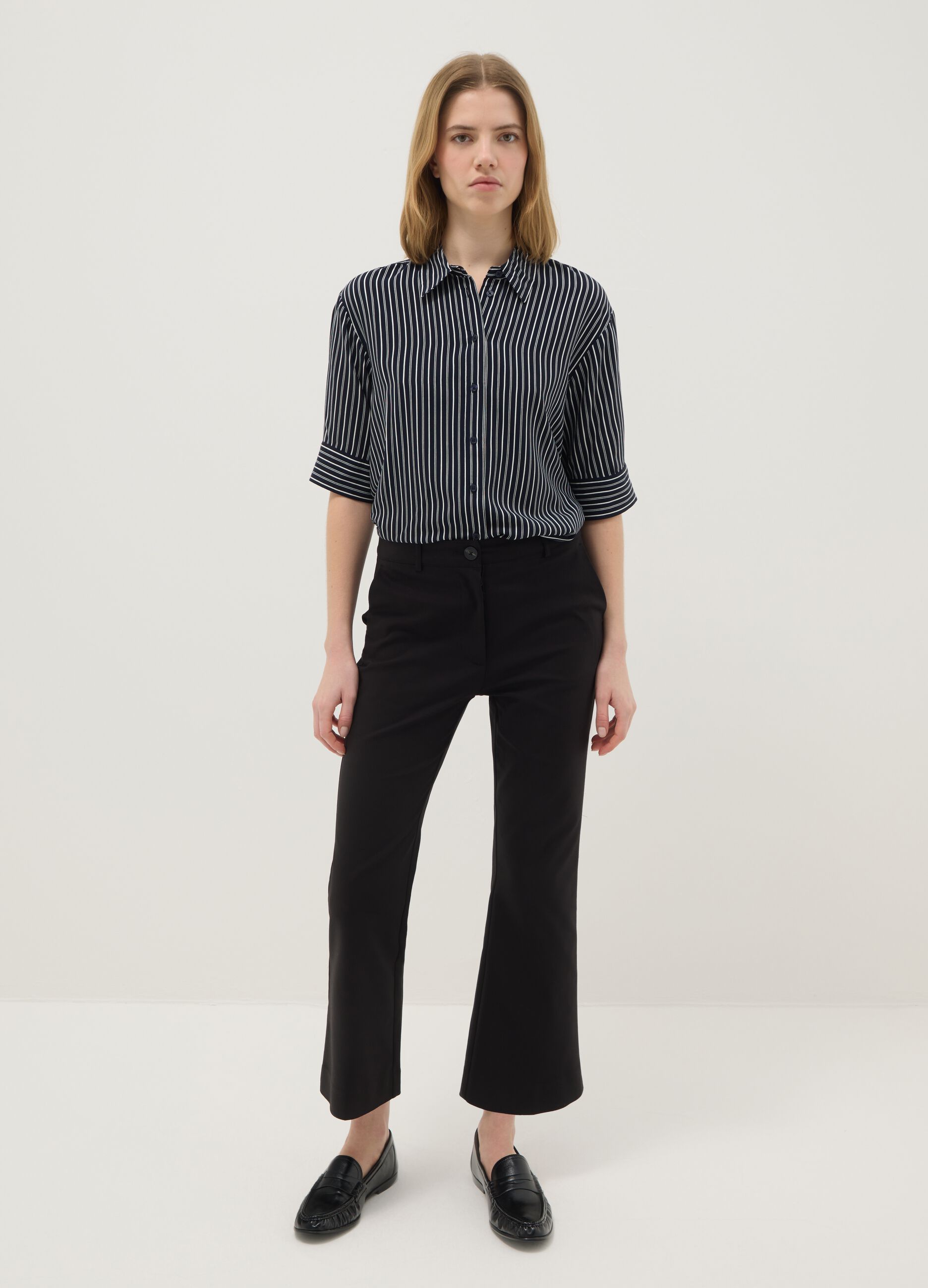 Regular Fit Multi-Colour Striped Pure Viscose Shirt