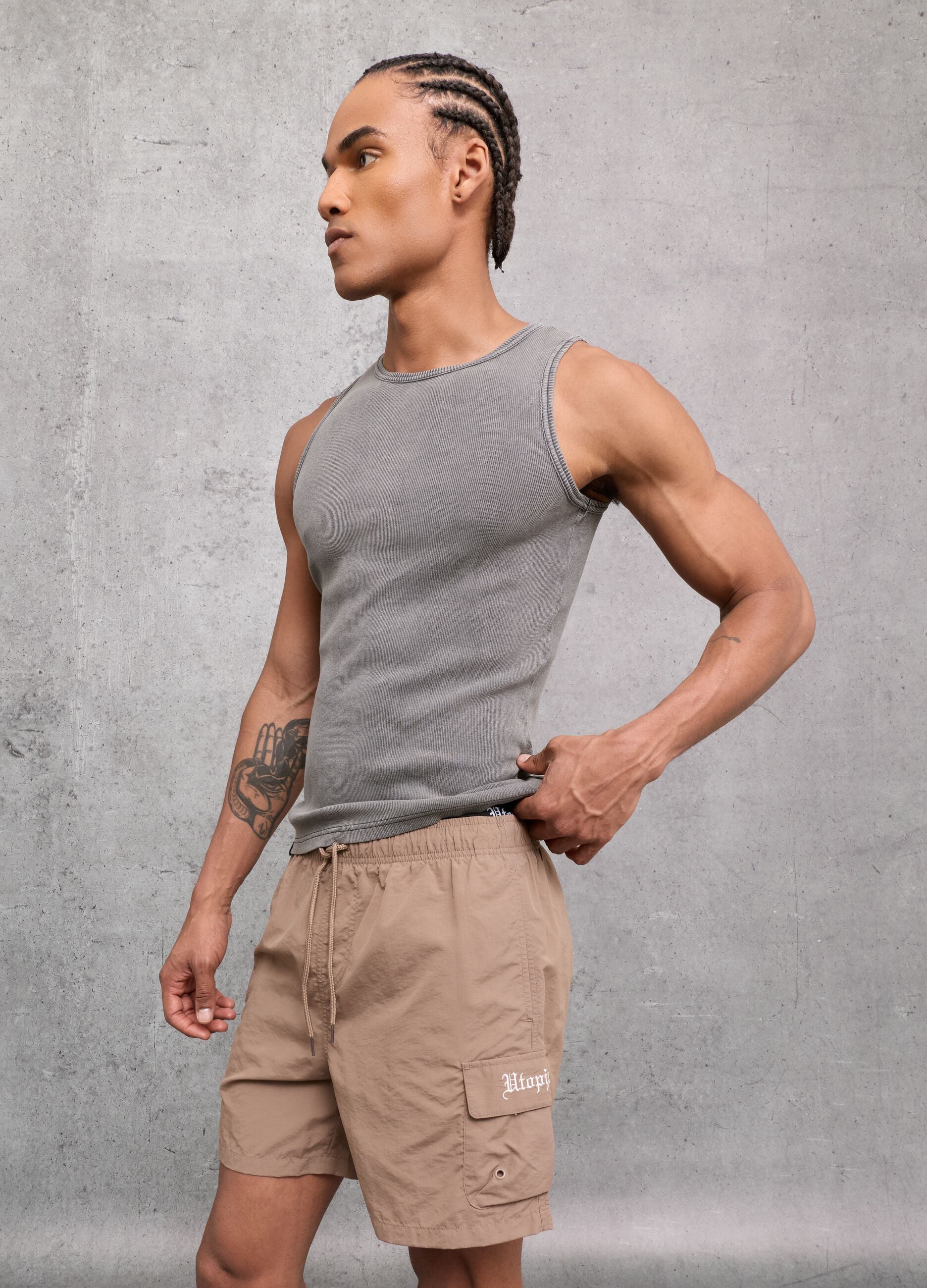 Mocha Cargo Swim Shorts