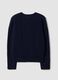Maglia blu navy in lana elasticizzata con girocollo_1