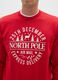 Red regular fit cotton-blend sweatshirt with crew neck_3