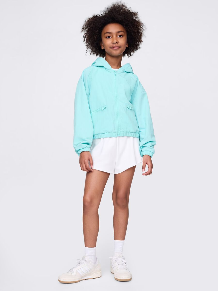 Mint green lightweight jacket with hood_1