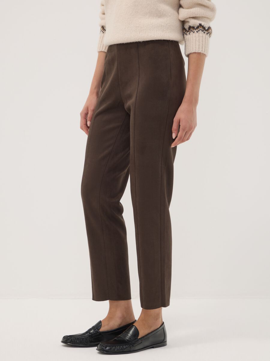 Leggings verdi in tessuto elasticizzato slim fit_2