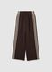Brown Cotton Blend Wide Leg Trousers_4