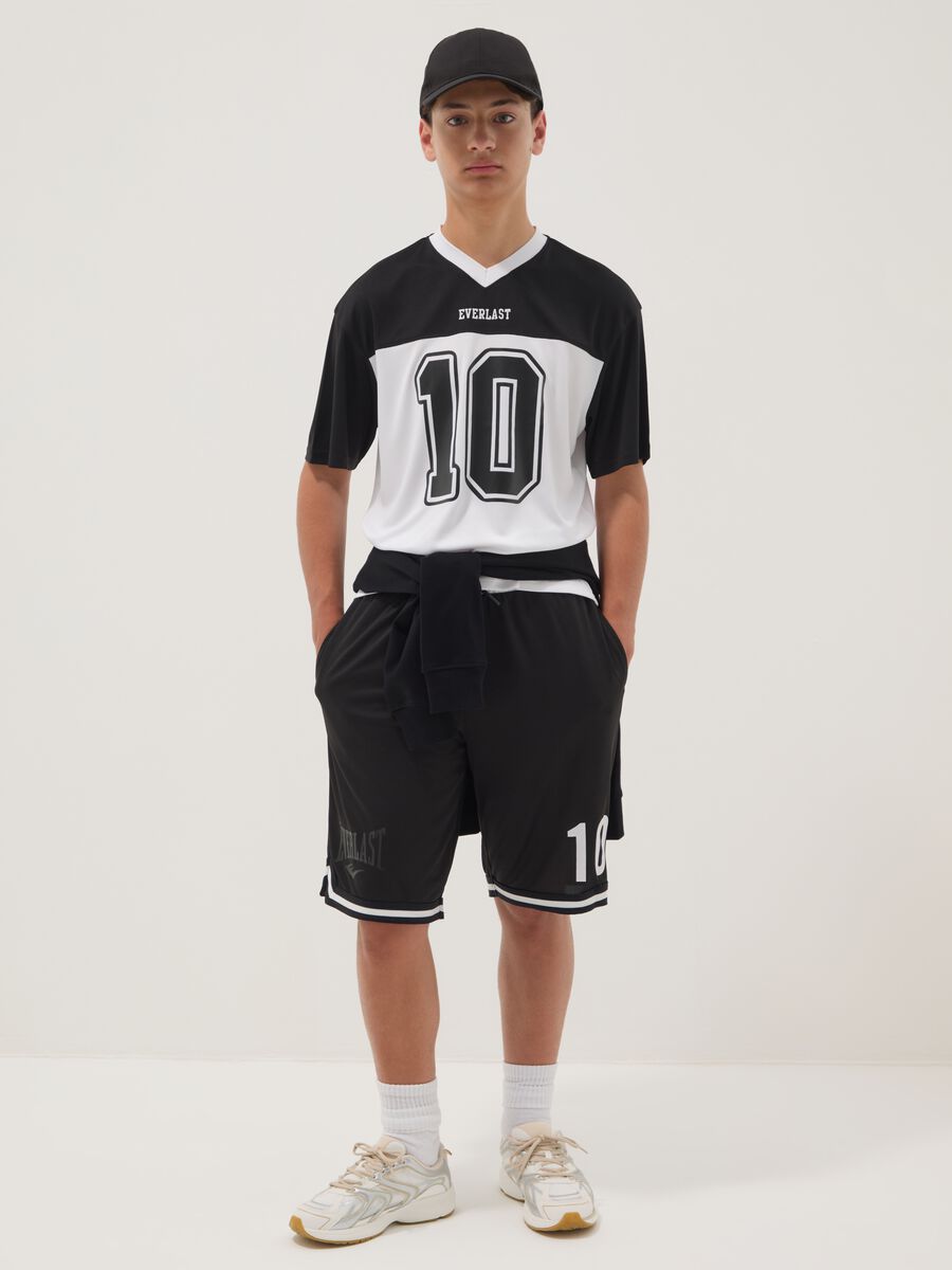 Black boys' shorts with elasticated waistband, comfort fit_0