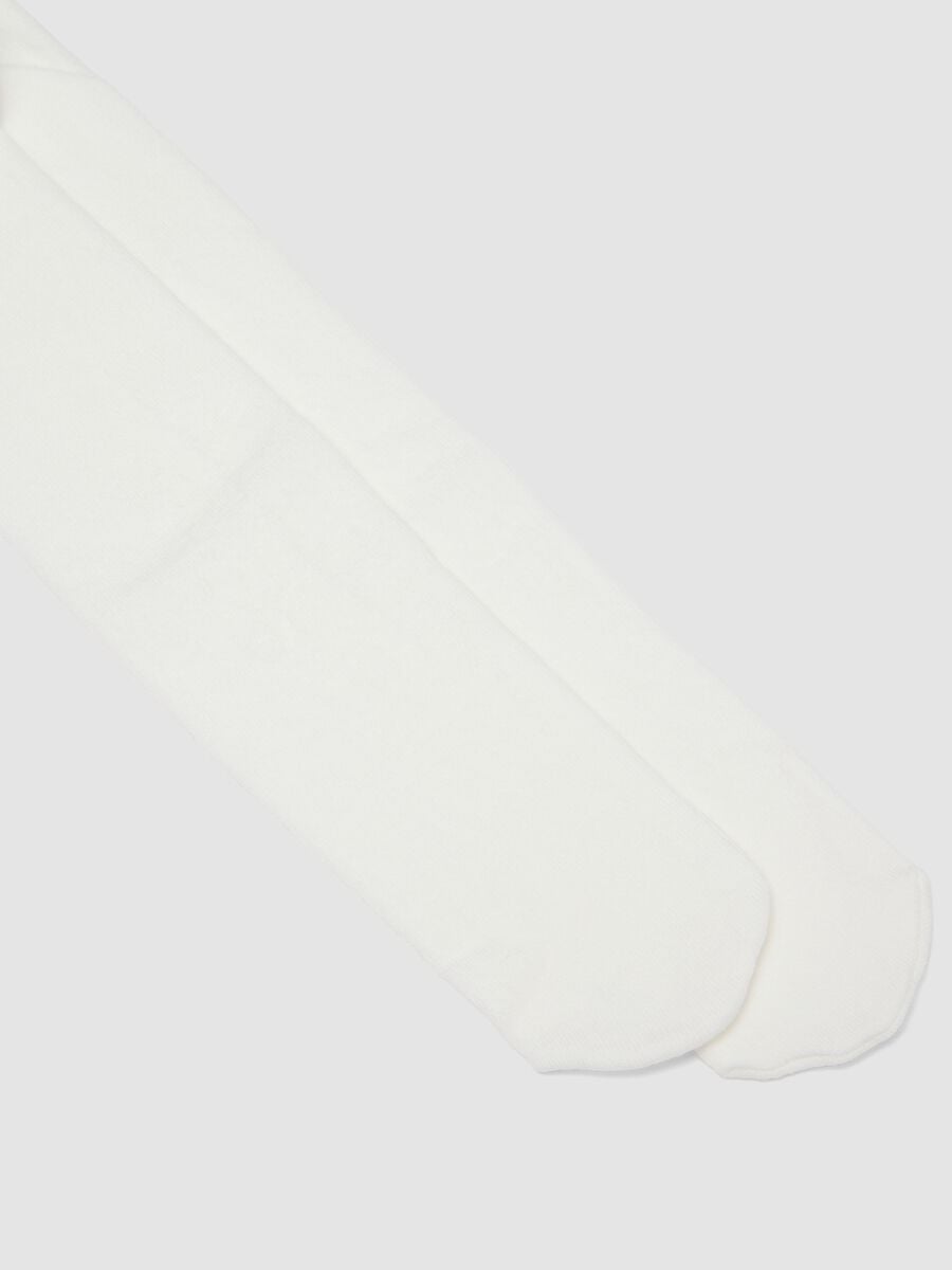White organic stretch cotton tights_1