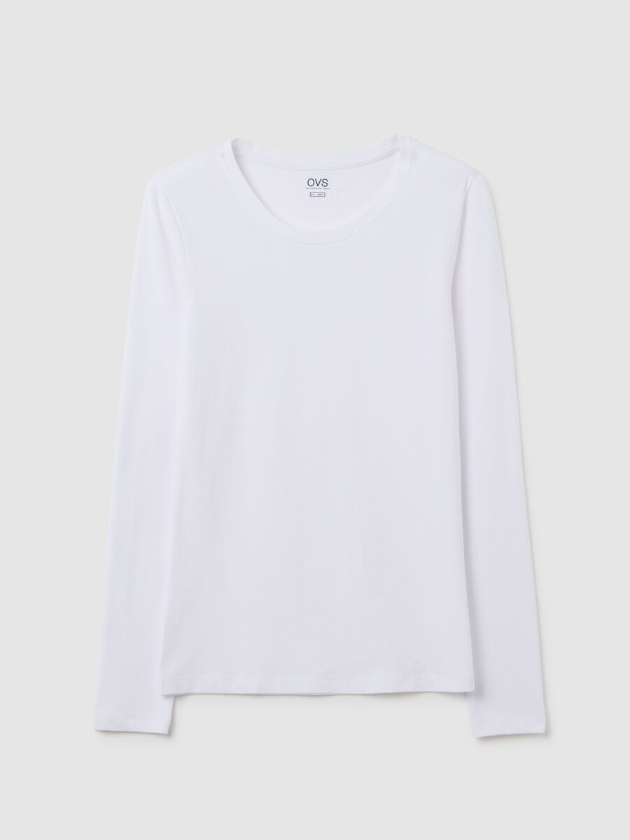 White Long Sleeve Stretch Top_0