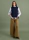 Blue wool-blend crew-neck gilet with tie-fastening side tabs, regular fit_1