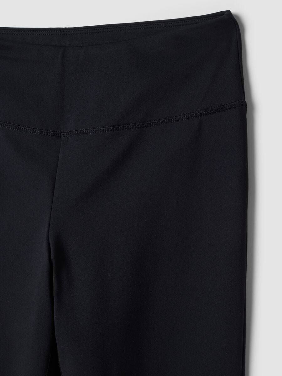 Black flared leggings in breathable stretch fabric ALTAVIA STUDIO_7
