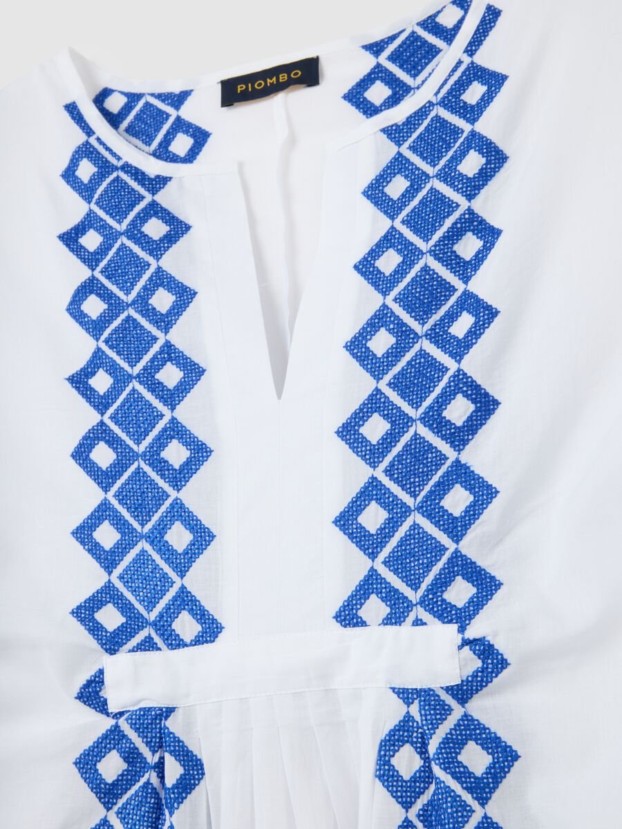 Women's dress in pure cotton multicolor regular fit_1