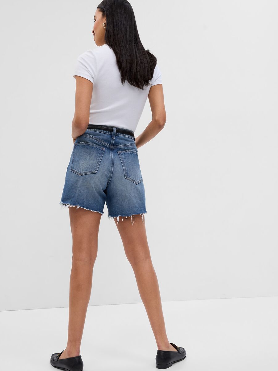 Shorts in denim a vita alta_1