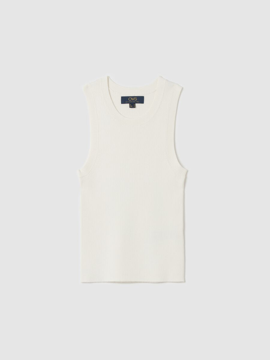 Ribbed tank top with halter neck_4