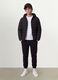 Black Ultralight padded hooded jacket with zip for boys_1