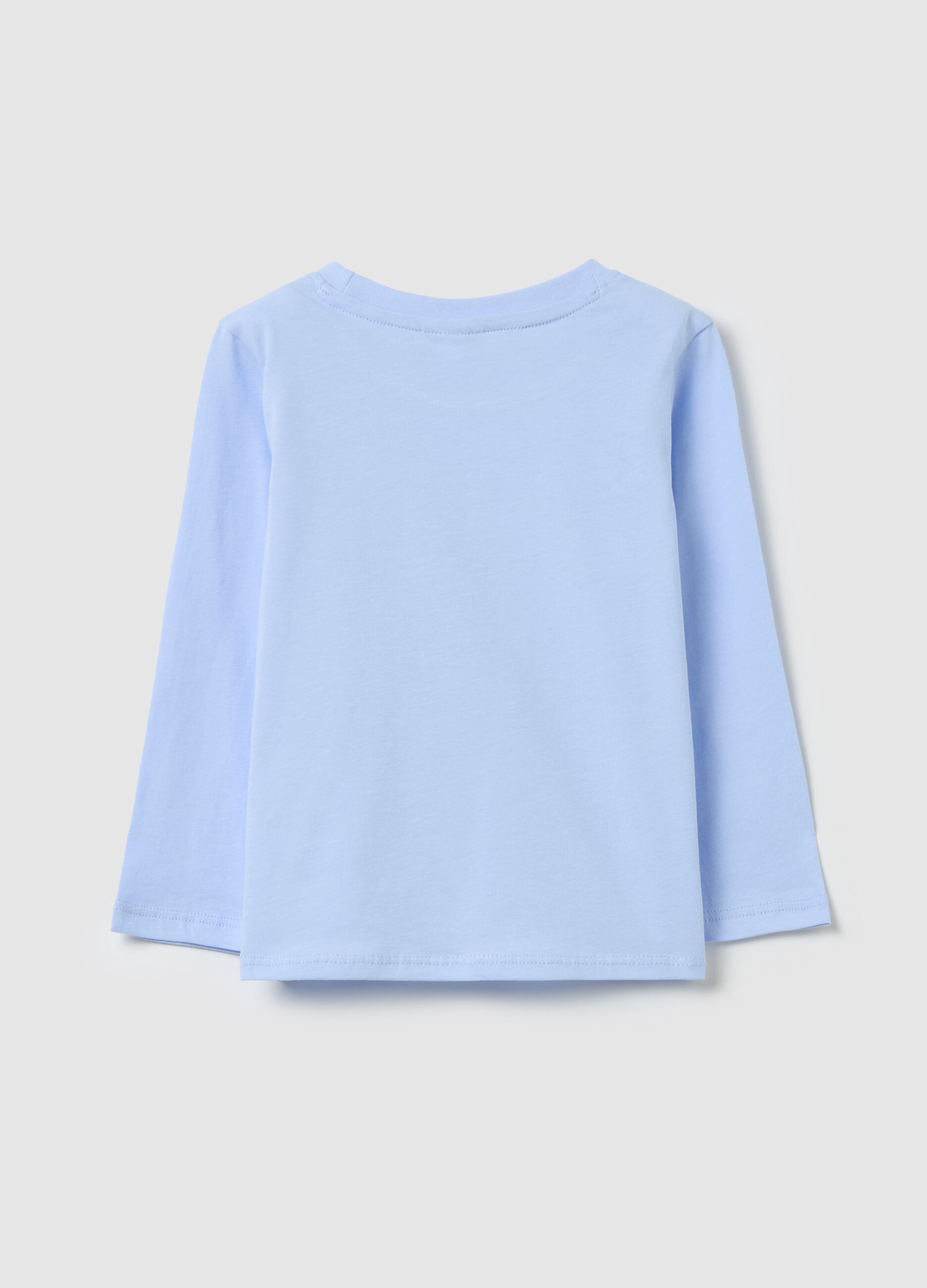 Cotton T-shirt with print and long sleeves