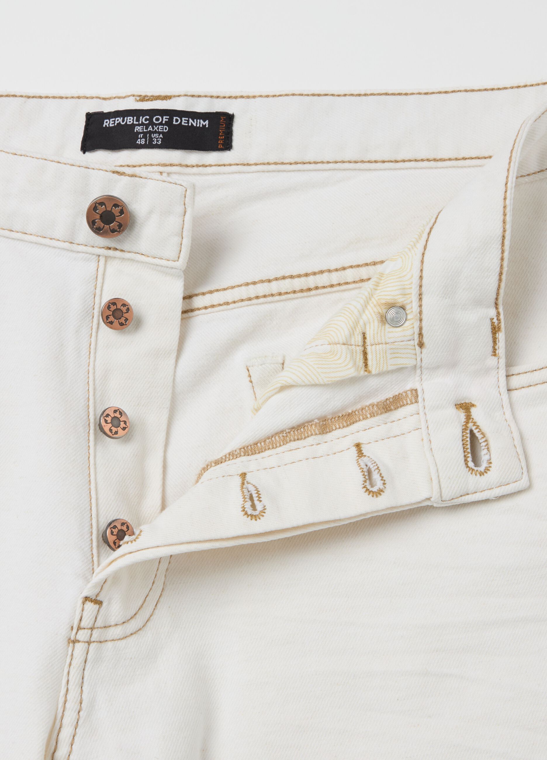 Jeans relaxed fit in cotone e canapa stretch