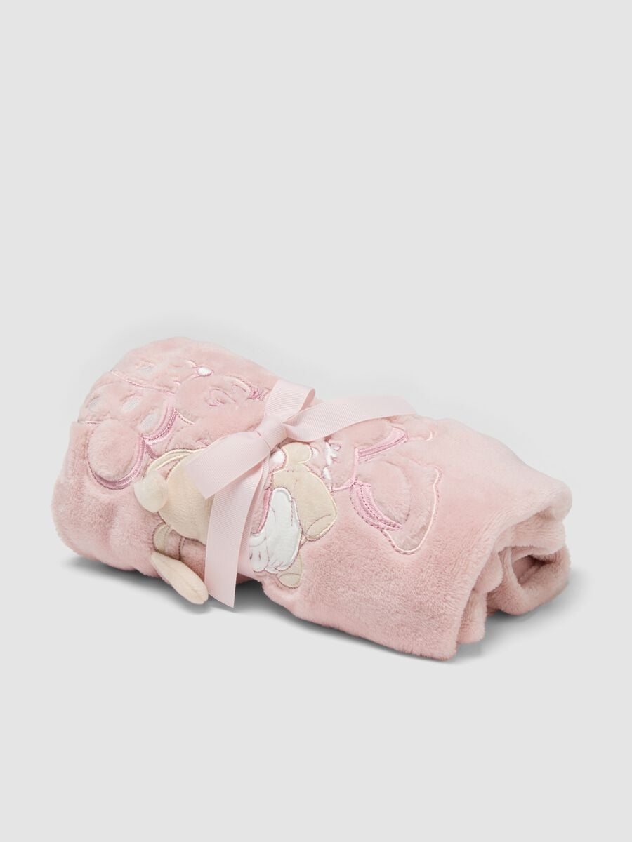 Copertina rosa con ricamo decorativo di Minnie per neonata_1