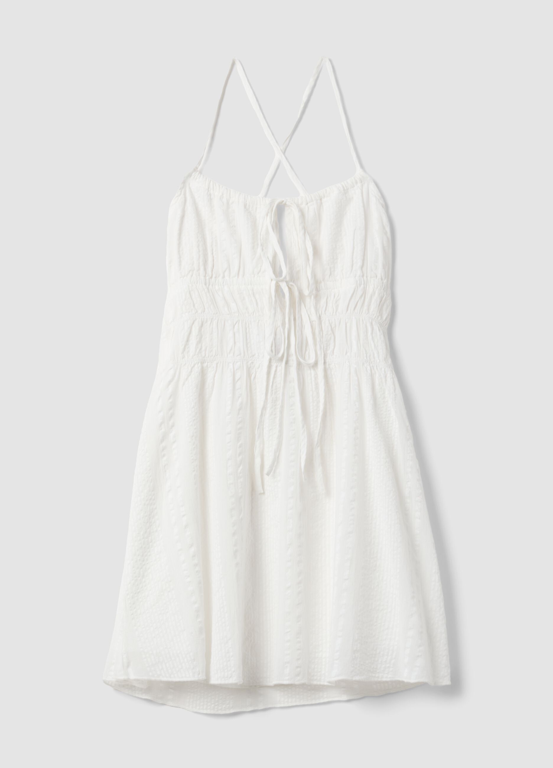 White pure cotton mini dress