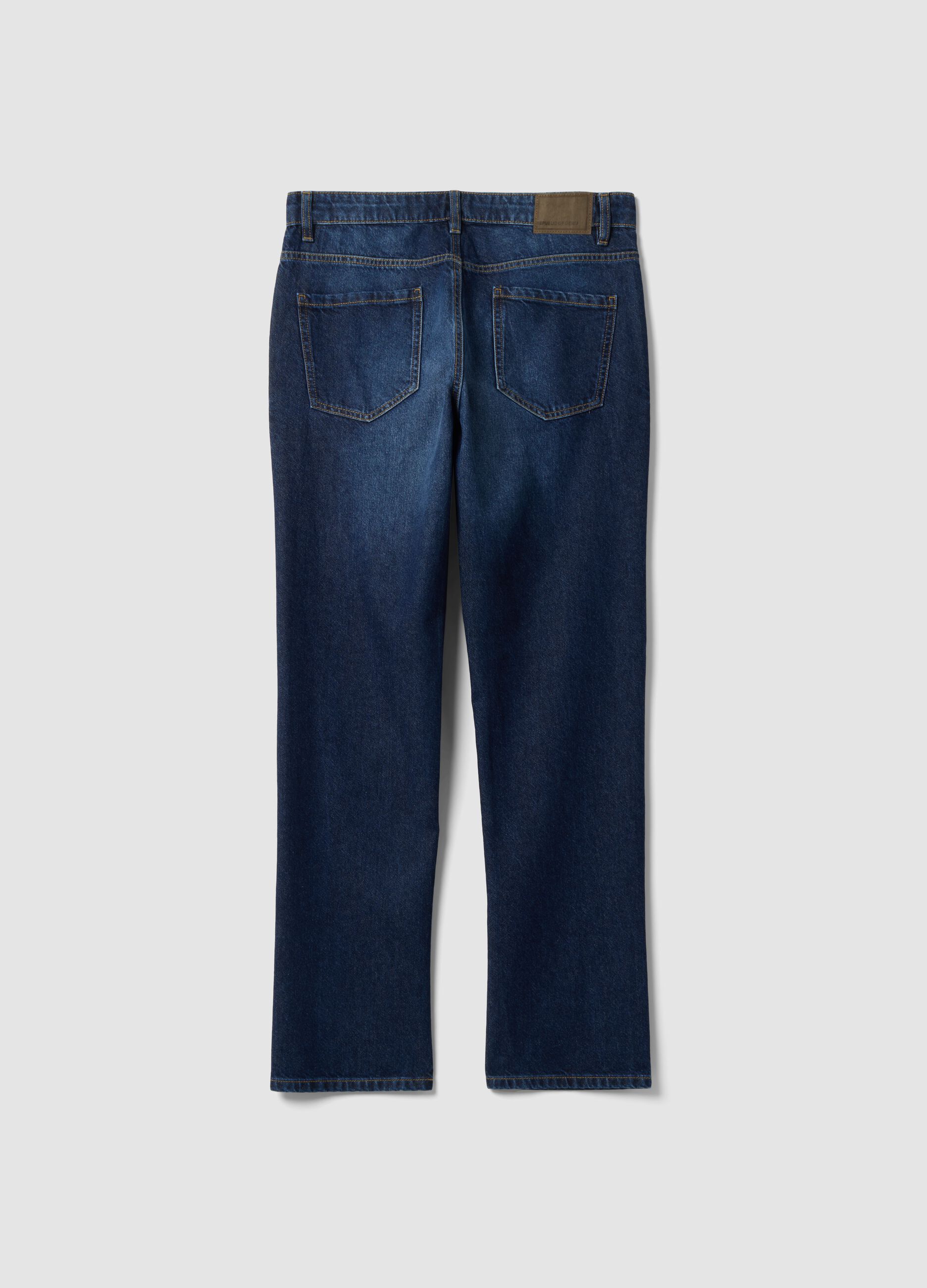 Regular fit denim jeans in pure cotton
