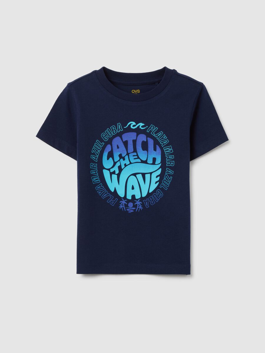 Kids' blue pure cotton regular fit T-shirt_0