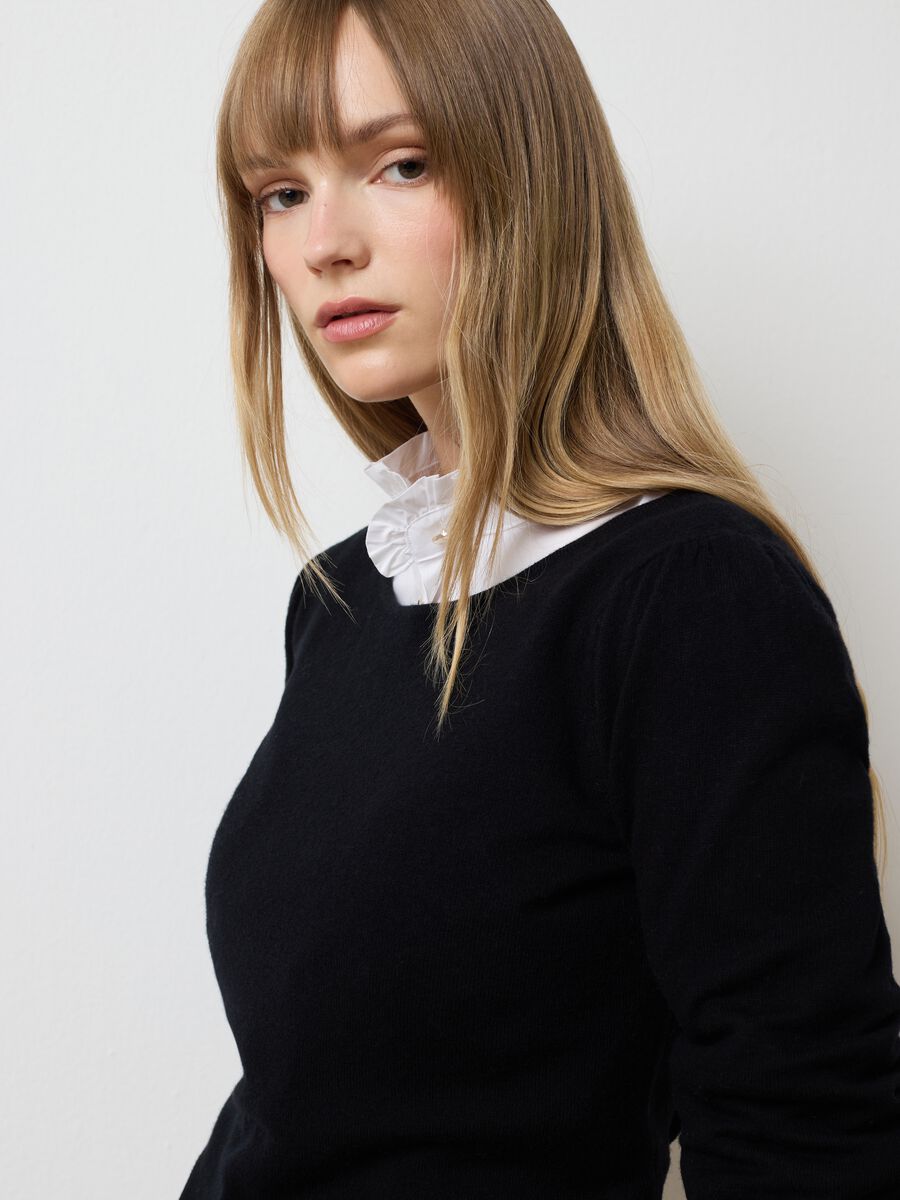 Black pure wool jumper regular fit_0