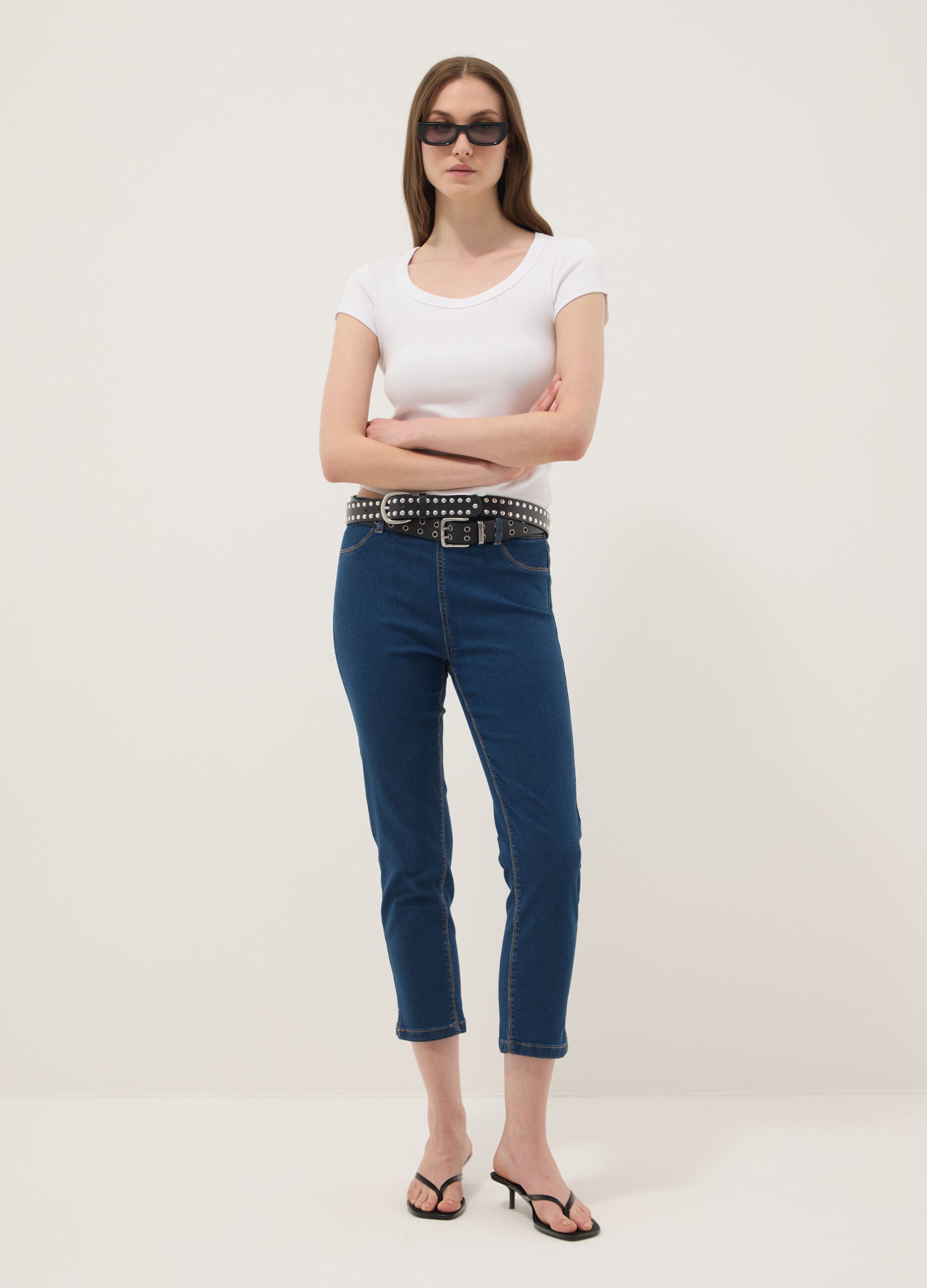 Jeans in misto cotone denim elasticizzato blu skinny fit