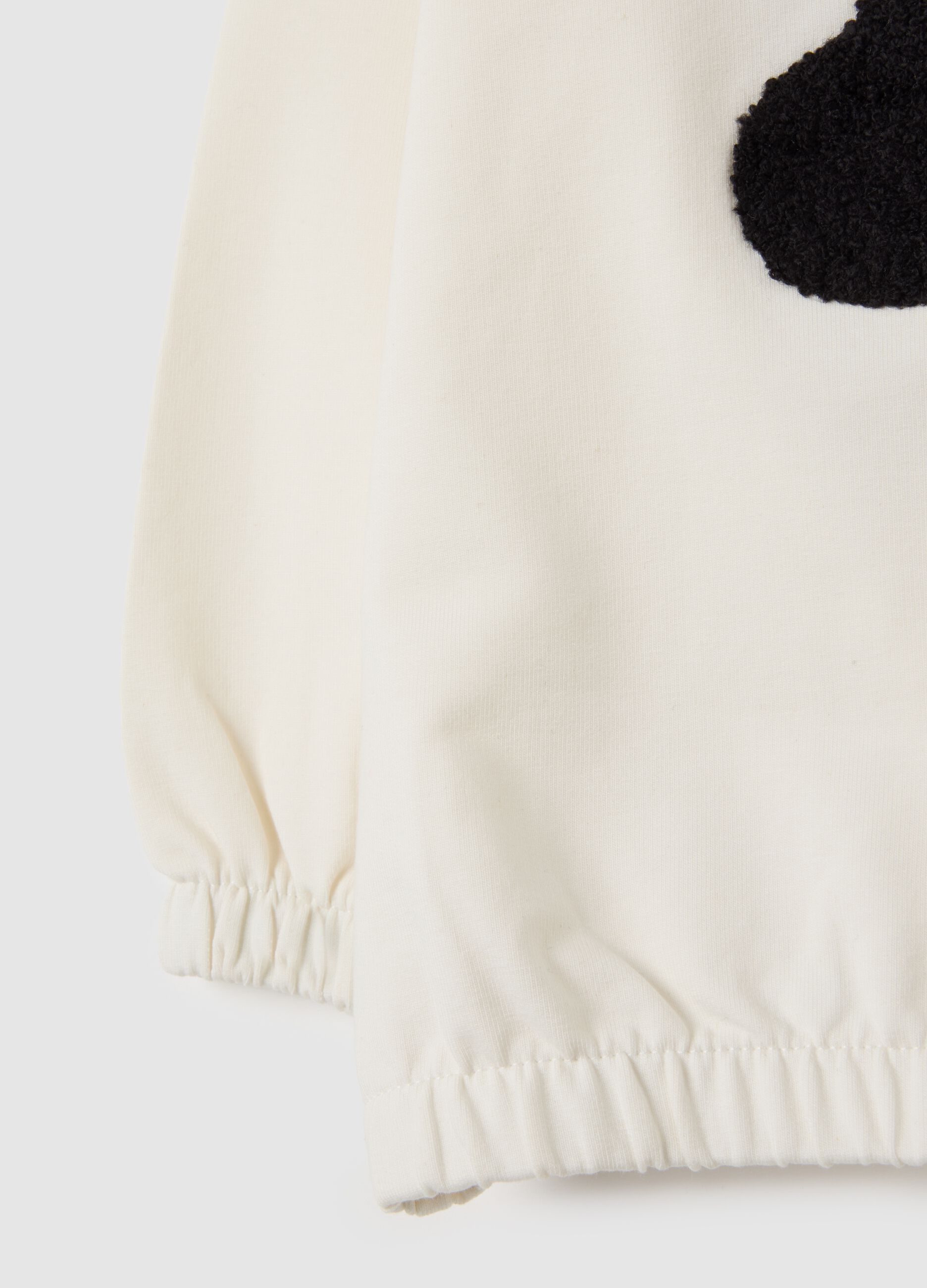Felpa da neonata in cotone elasticizzato beige