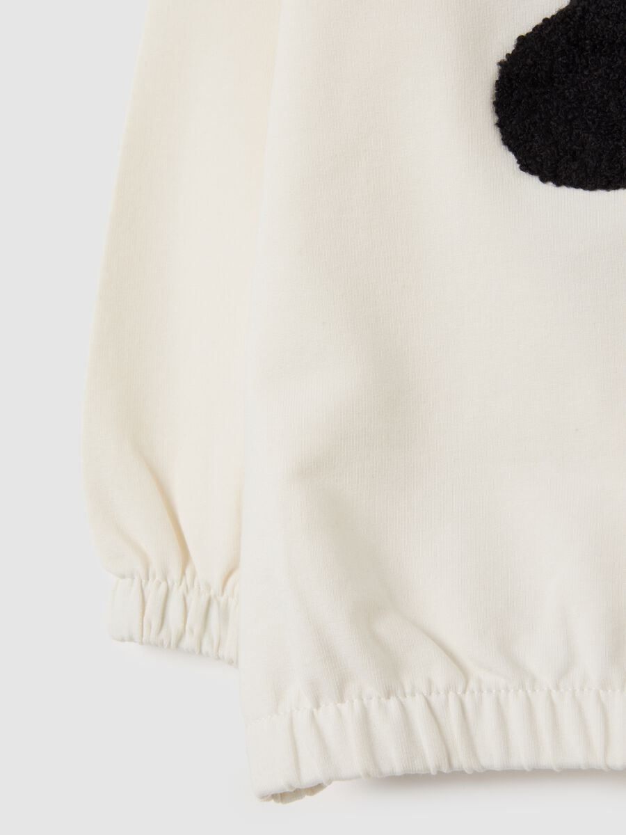 Felpa da neonata in cotone elasticizzato beige_2