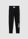 Black stretch cotton leggings regular fit with Everlast logo_4