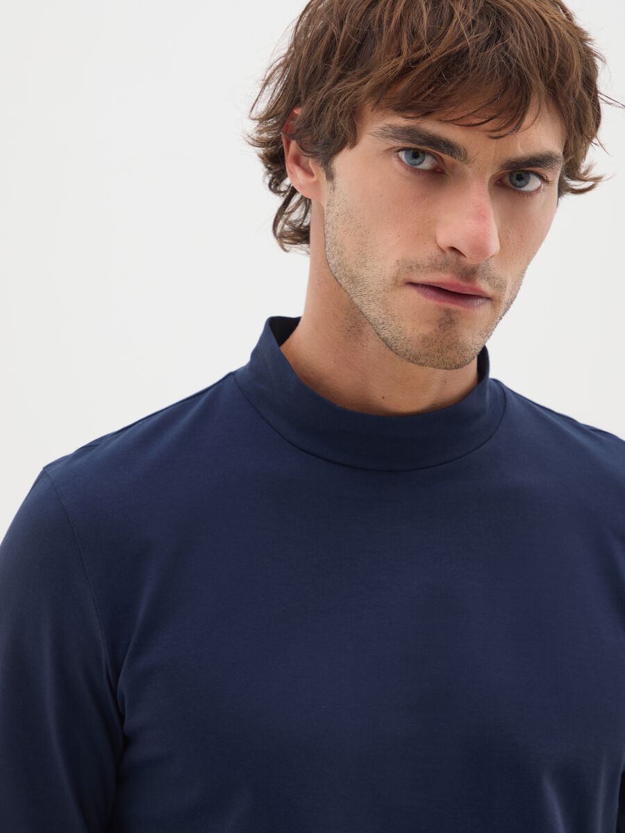 Blue Long Sleeve Cotton Shirt_3