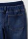 Jogger denim blu in cotone elasticizzato con vita elasticizzata per bambino_3