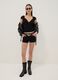 Black stretch cotton regular-fit shorts with studs_0