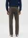 Brown stretch cotton regular fit trousers_5