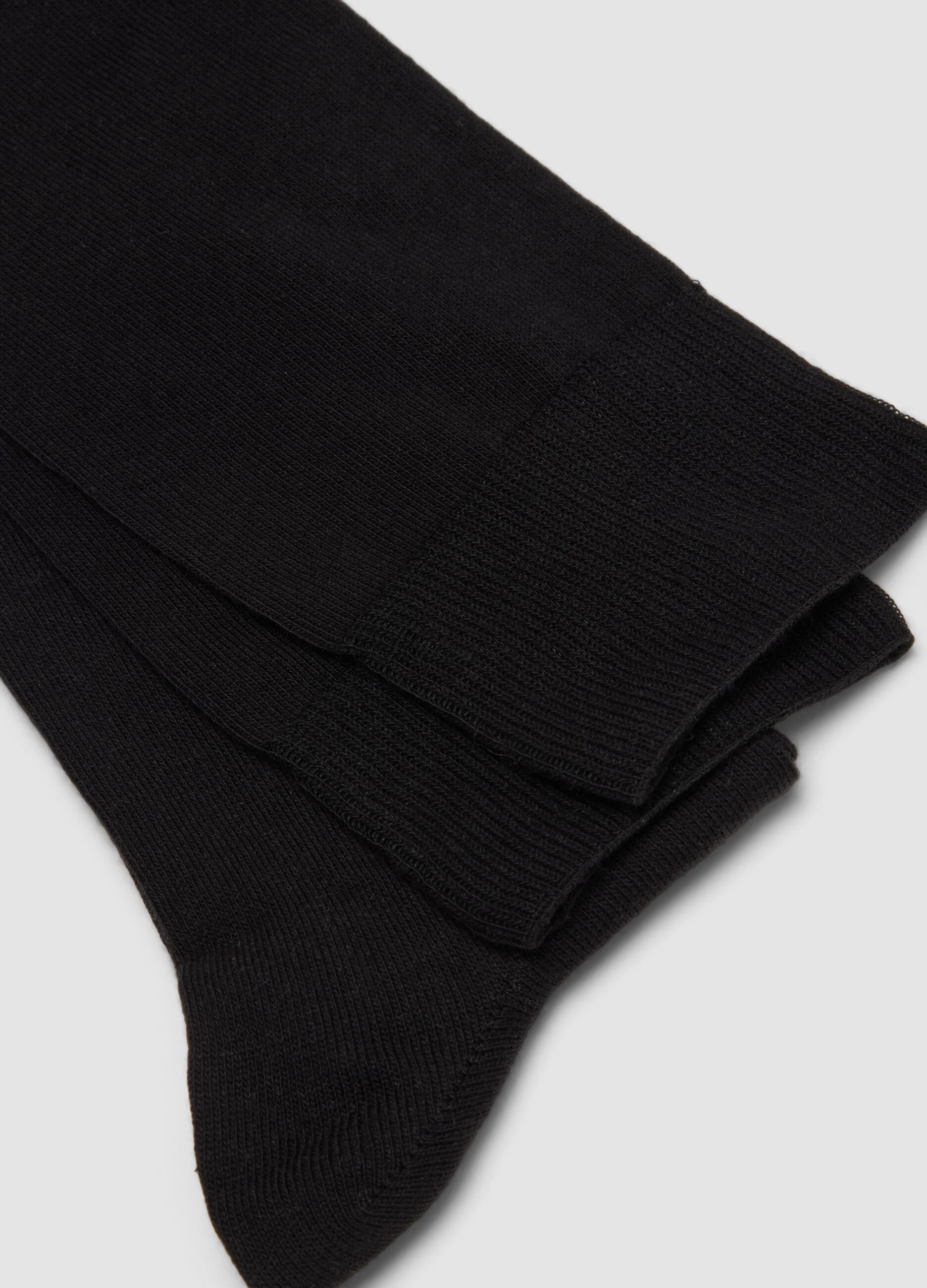 Bipack di calze lunghe nere in cotone elasticizzato