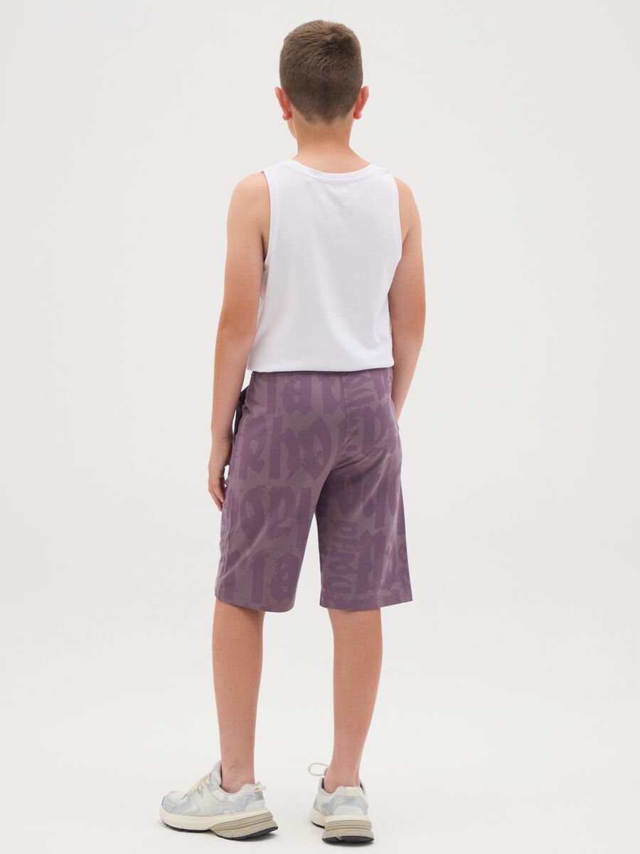 Shorts in French Terry viola stampati_1