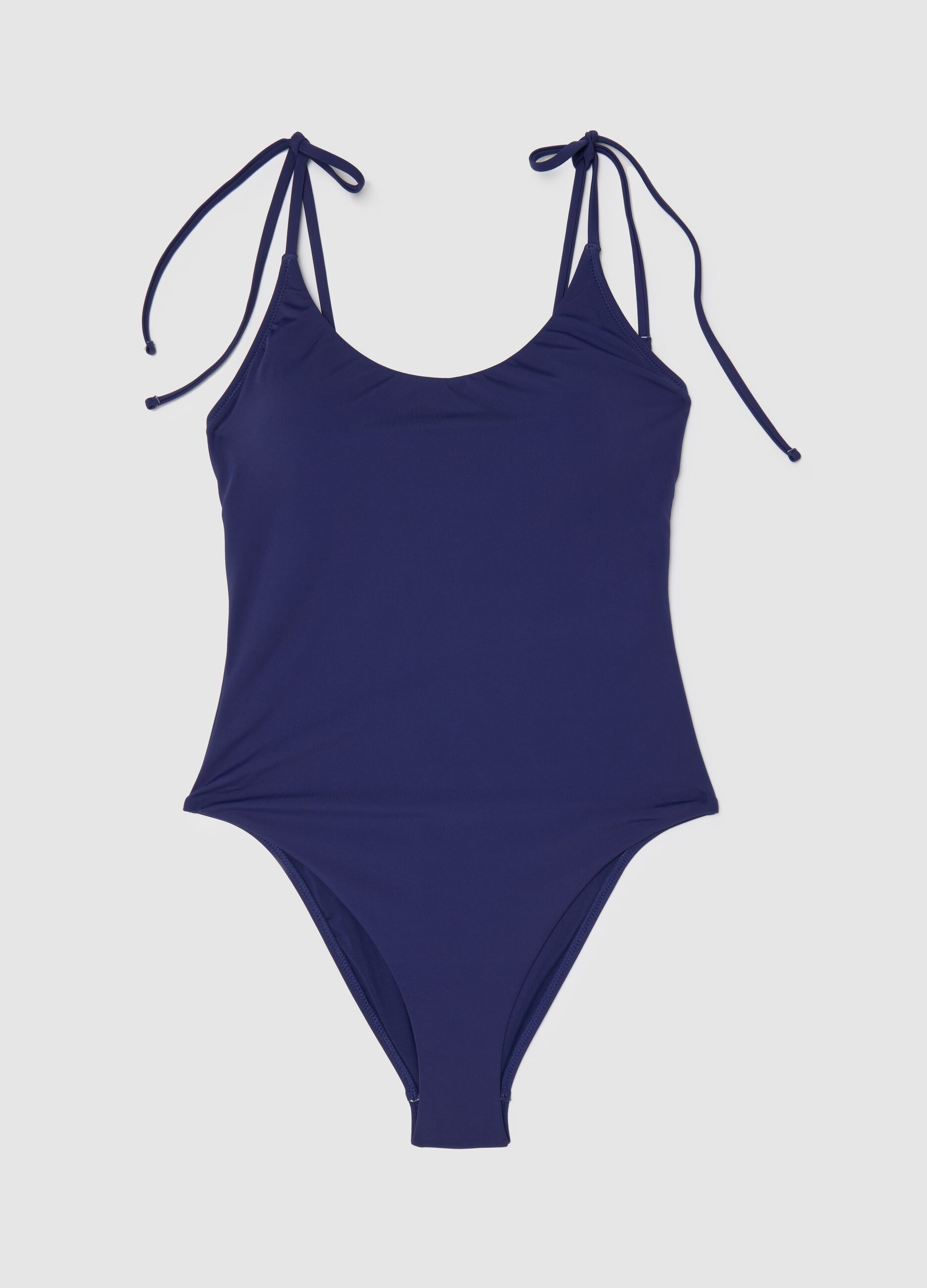 Costume intero blu con laccetti