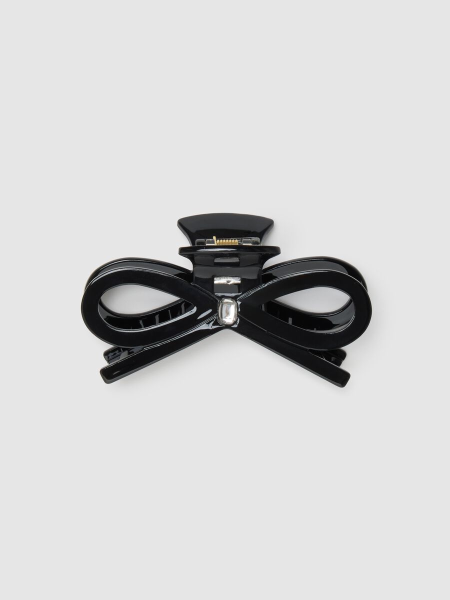 Women's Hair Clip in Glossy Black Steel_0