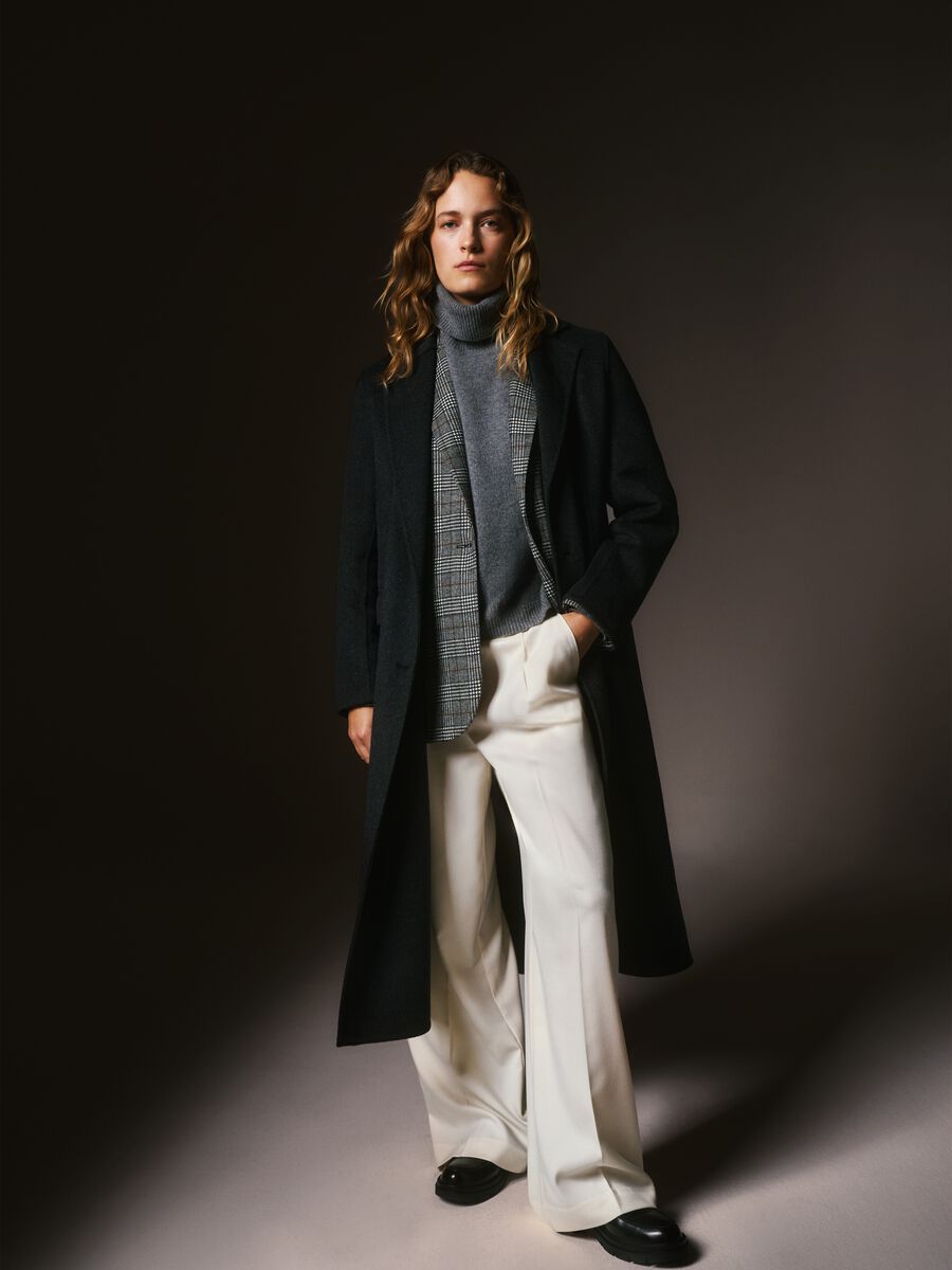 Blazer a quadri grigi vestibilità over_0