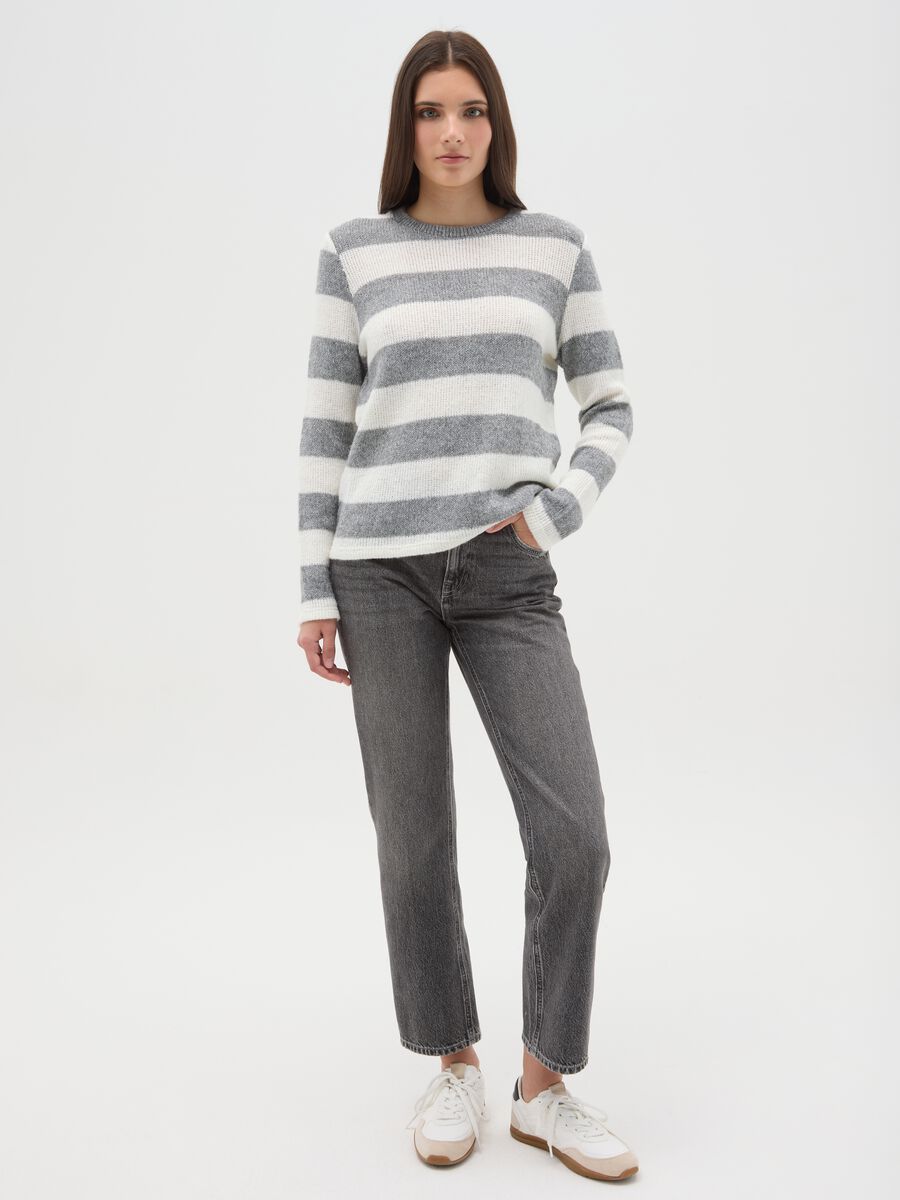 Maglia con maniche lunghe a righe multicolor regular fit_1