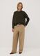 Green stretch crew-neck top_1