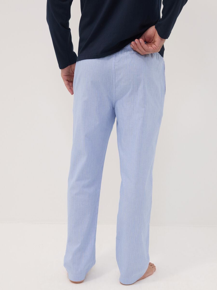 Pantaloni pigiama azzurri in puro cotone organico_3
