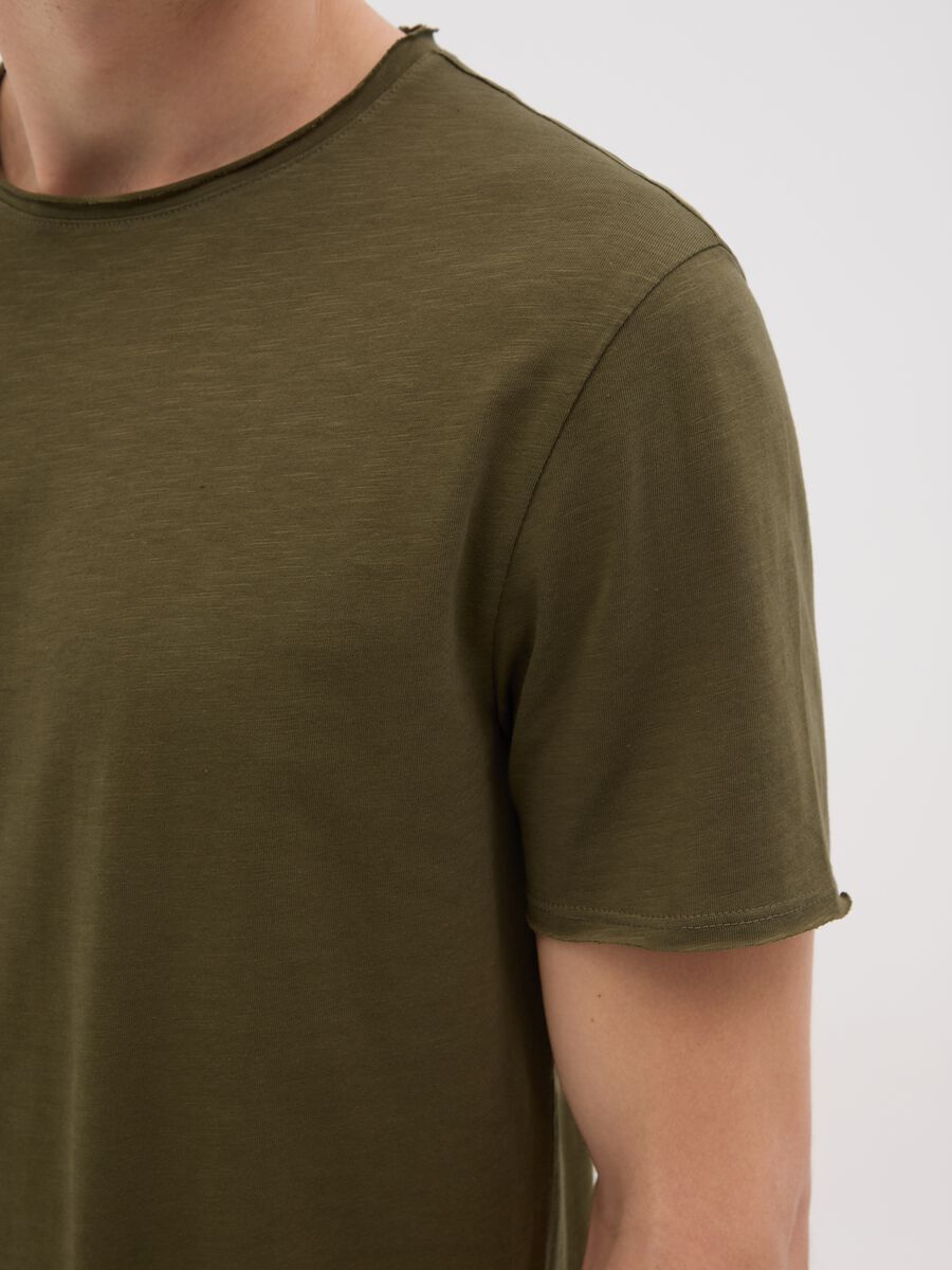 Men's green pure cotton regular fit T-shirt_2