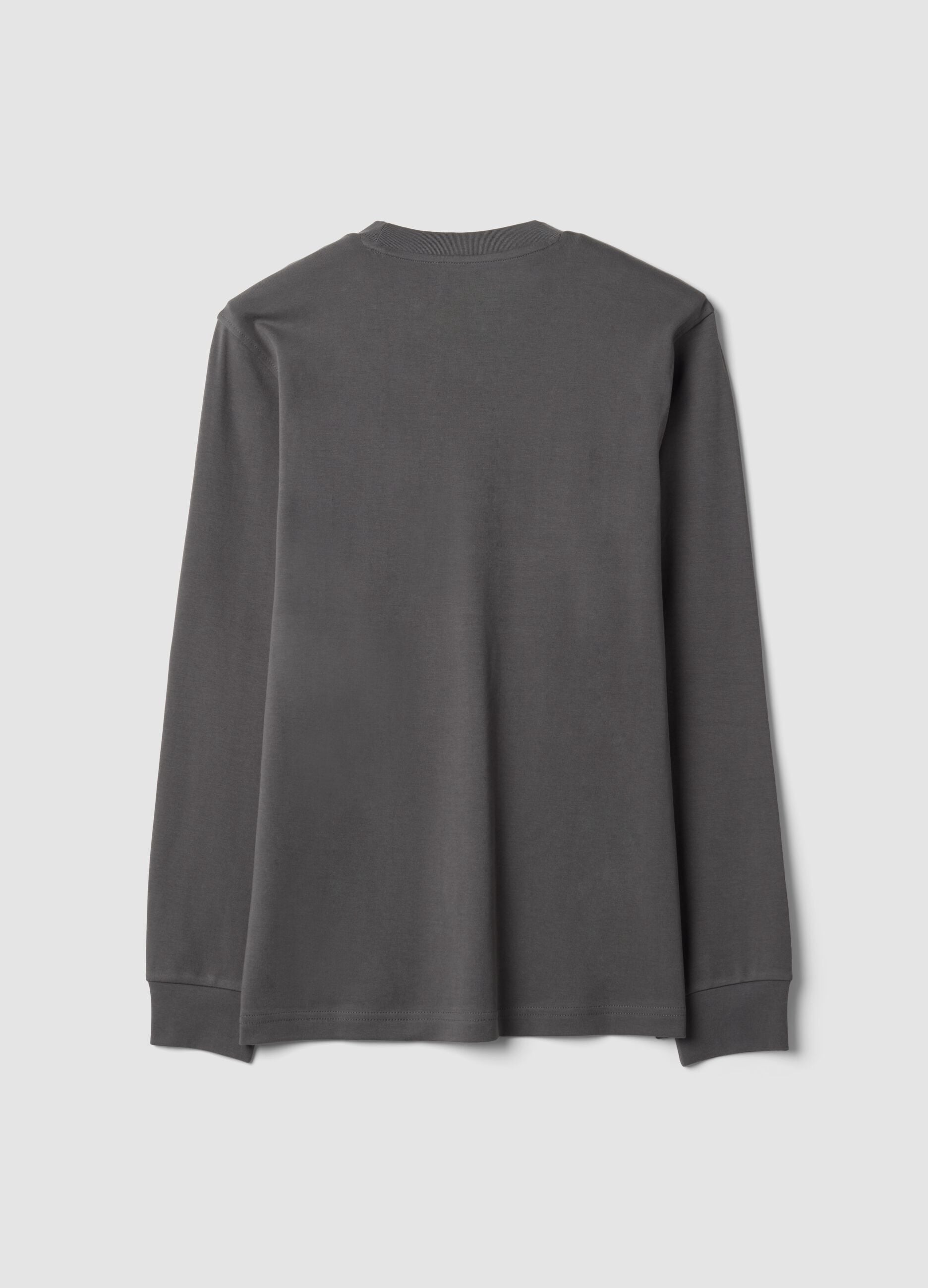 T-shirt grigia in puro cotone girocollo regular fit