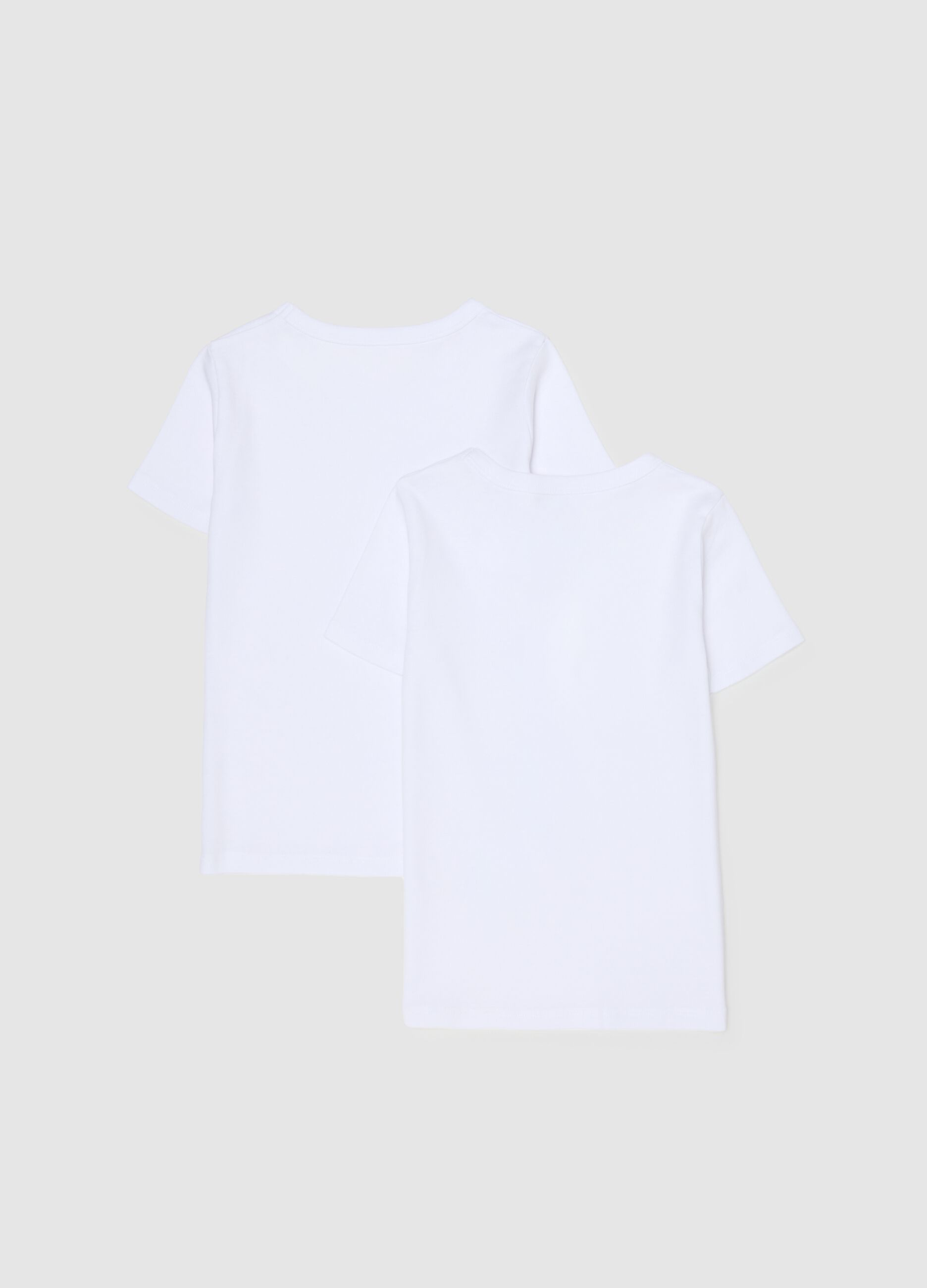 Pack of two white children's t-shirts in pure cotton, regular fit