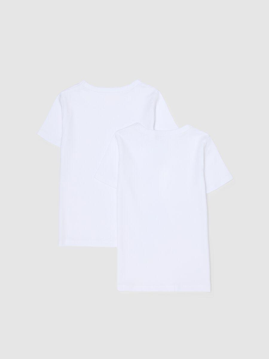 Pack of two white children's t-shirts in pure cotton, regular fit_1